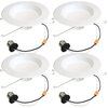 Bulbrite 9w 60w Equivelant 4 in. Downlight Retrofit LED Light Bulb Medium Base (E26) White Round 4000K, 4PK 861495